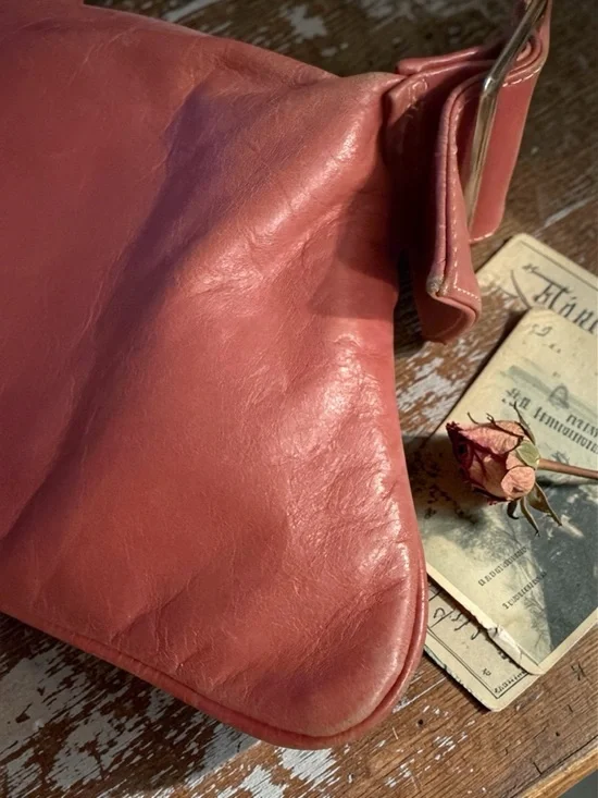 Vintage 90s Y2K Jenny VERA PELLE made in ITALY Pink Leather Hobo Bag - Picture 16 of 16